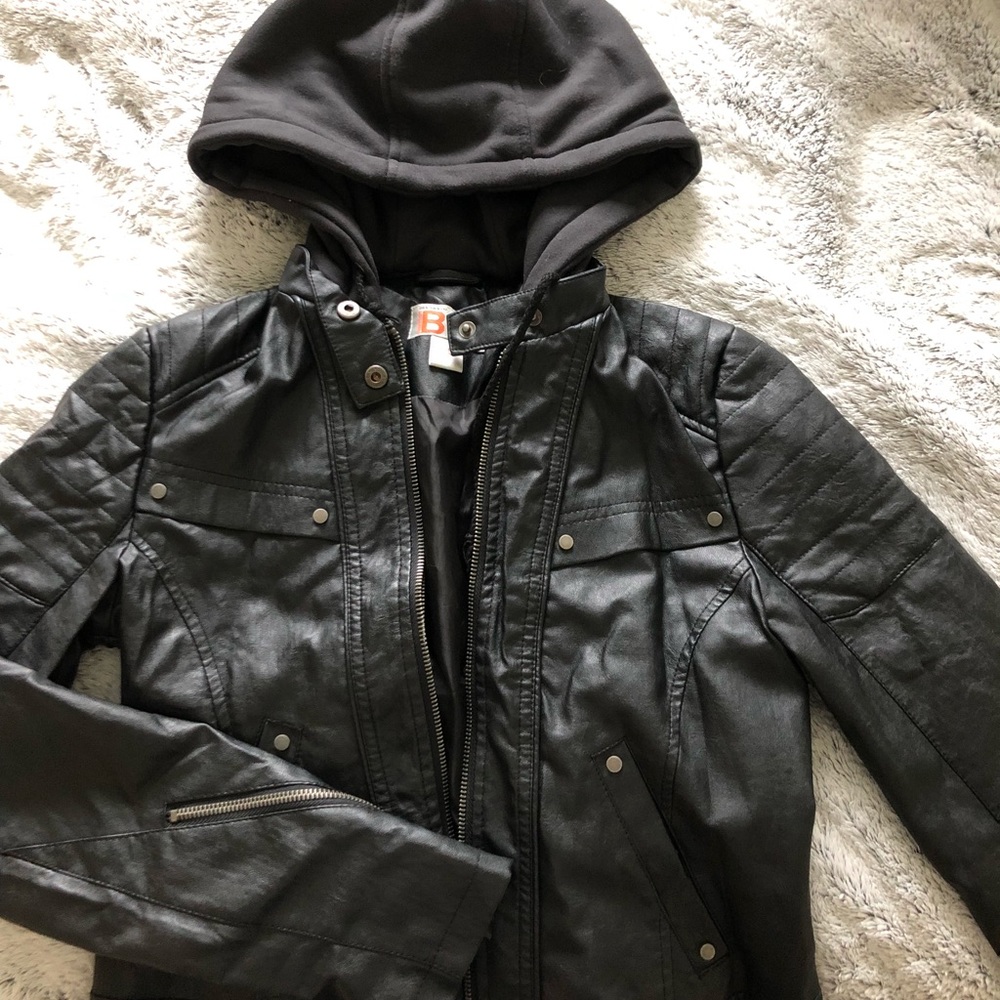 Black leather jacket